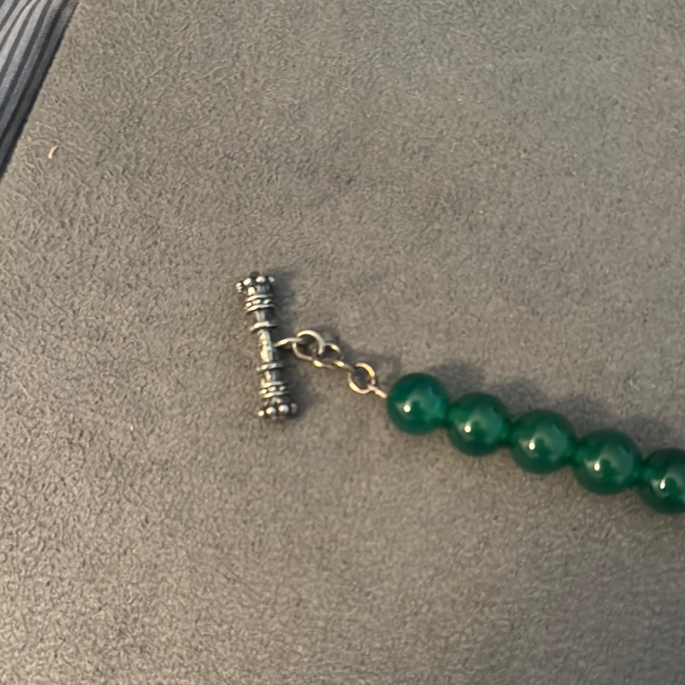 King Baby Green Agate Bracelet with Silver Toggle Clasp - Picture 5 of 7